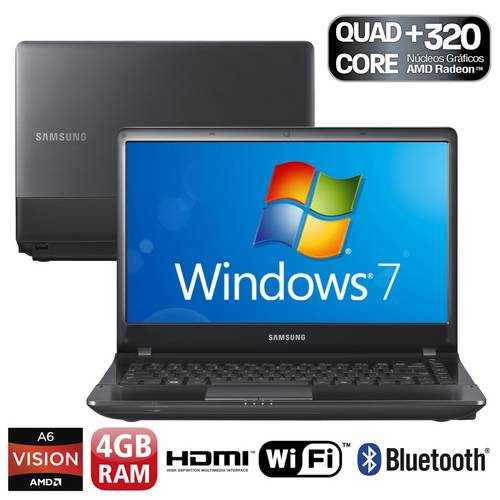 Notebook AMD Quad-Core Radeon LED Samsung 305E4A-BD1