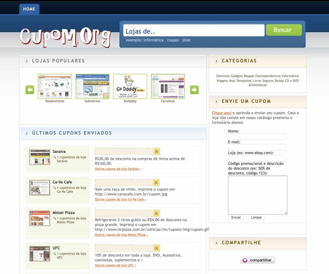 Cupom.Org no ano de 2010 cupom.org 2010