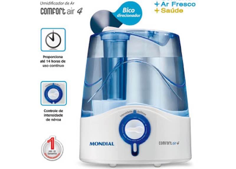 Umidificador de Ar Ultrassônico Confort Air 4 Mondial Umidificador de Ar Ultrassônico Confort Air 4 Mondial
