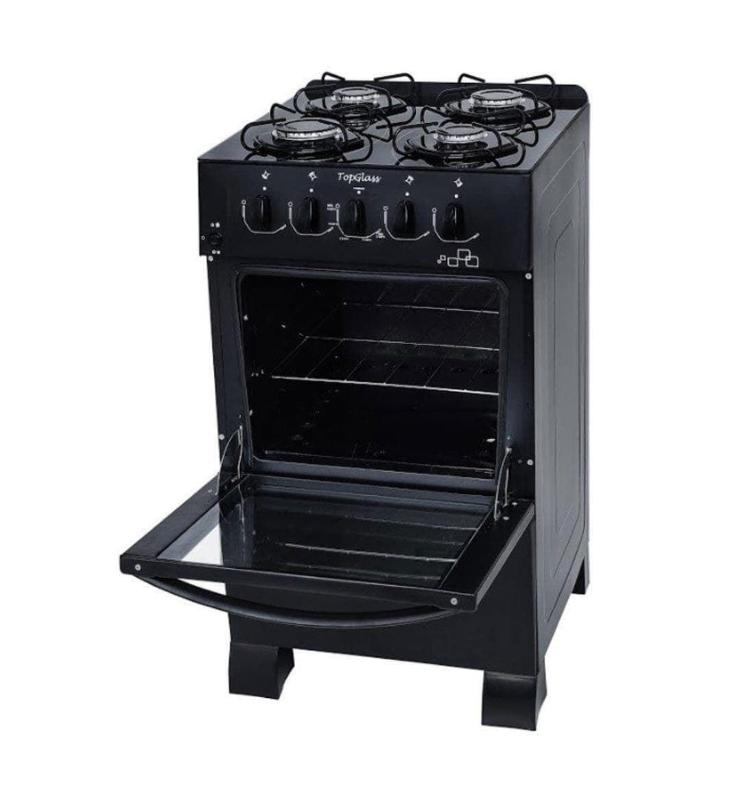 Fogão Braslar Top Glass Black V2 4 Bocas Mesa de Vidro