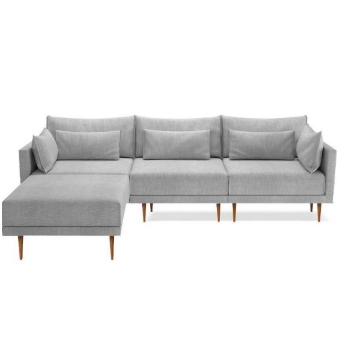 Sofá Confort Slim 260 cm Eco Linho Cru Sofá Confort Slim 260 cm Eco Linho Cru