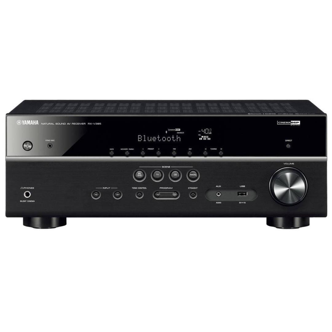 Receiver 5.1ch Yamaha RX-V385 Bluetooth YPAO HDR10 Bivolt Receiver 5.1ch Yamaha RX-V385 Bluetooth YPAO HDR10 Bivolt