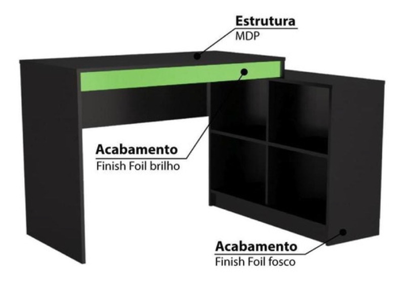 Mesa escrivaninha Gamer com 4 nichos B24 Nova Mobile Mesa escrivaninha Gamer com 4 nichos B24 Nova Mobile