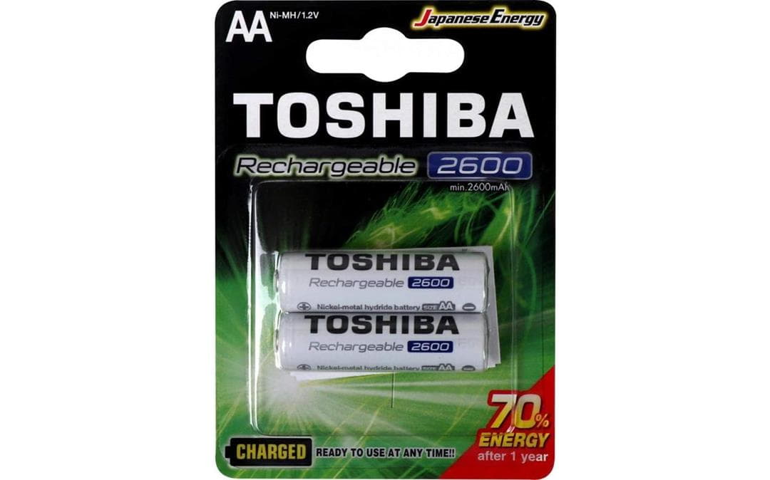 Pilha Recarregável AA 1,2V 2600mAh TNH6GAE TOSHIBA Pilha Recarregável AA 1,2V 2600mAh TNH6GAE TOSHIBA