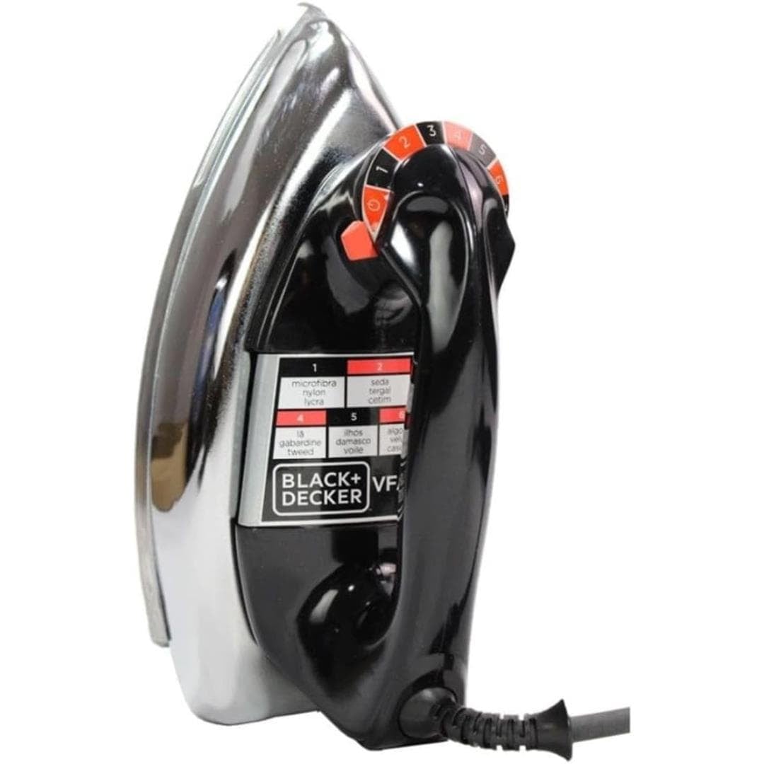 BLACK+DECKER Ferro de Passar Metálico a Seco 1100W Preto BLACK+DECKER Ferro de Passar Metálico a Seco 1100W Preto