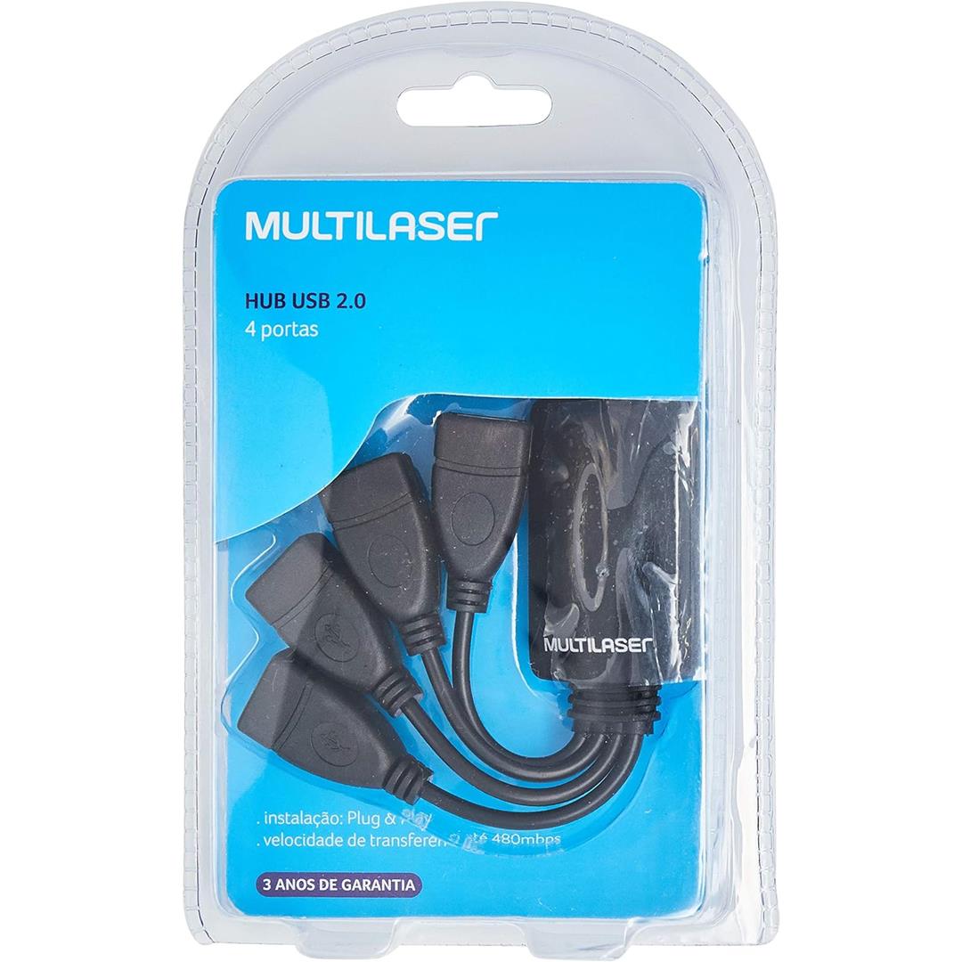 Hub 4 Portas Multilaser Flexível 2.0 AC042 Hub 4 Portas Multilaser Flexível 2.0 AC042