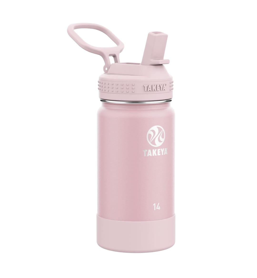 Takeya Garrafa térmica infantil de aço inoxidável com tampa de canudo 400 ml