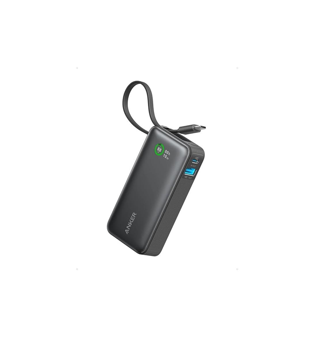 Anker Nano Power Bank 10K Portable Charger with Built-in USB-C Cable PD 30W Max Anker Nano Power Bank 10K Portable Charger with Built-in USB-C Cable PD 30W Max