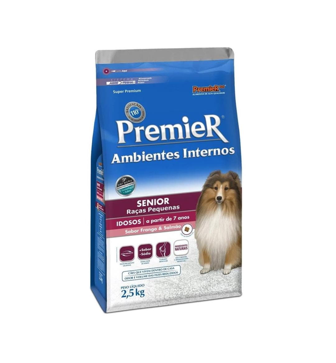 Ração Premier Senior Ambientes Internos para Cães Adultos Sabor Frango e Salmão Ração Premier Senior Ambientes Internos para Cães Adultos Sabor Frango e Salmão