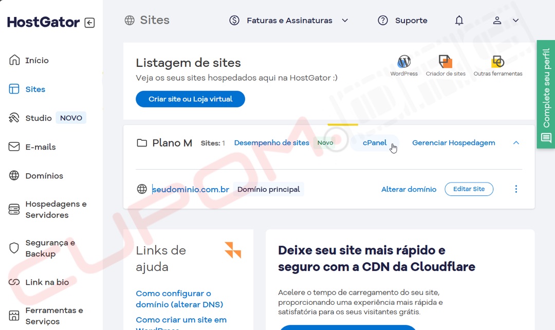 Hostgator painel Hostgator