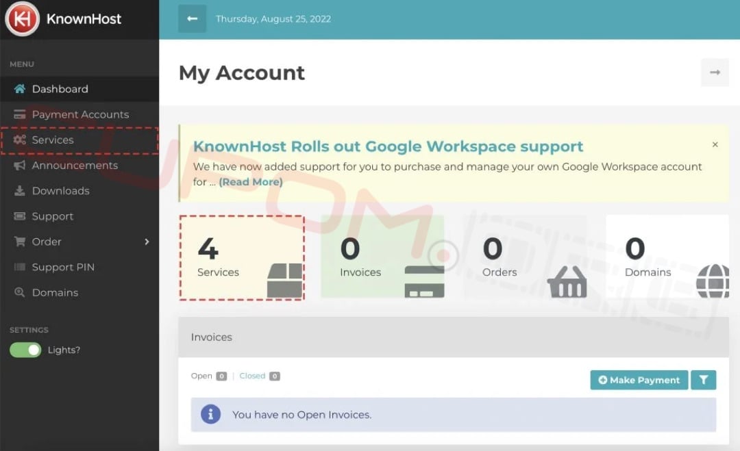 painel KnownHost KnownHost