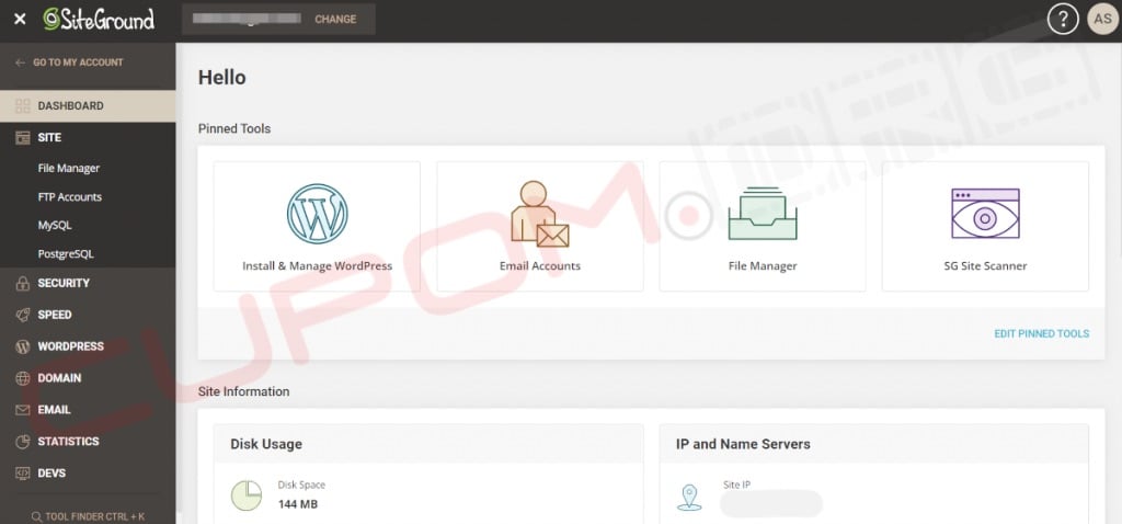 painel SiteGround SiteGround