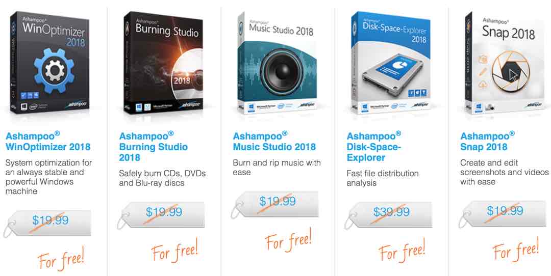 WinOptimizer, Burning Studio, Music Studio, Disk-Space-Explorer e Snap