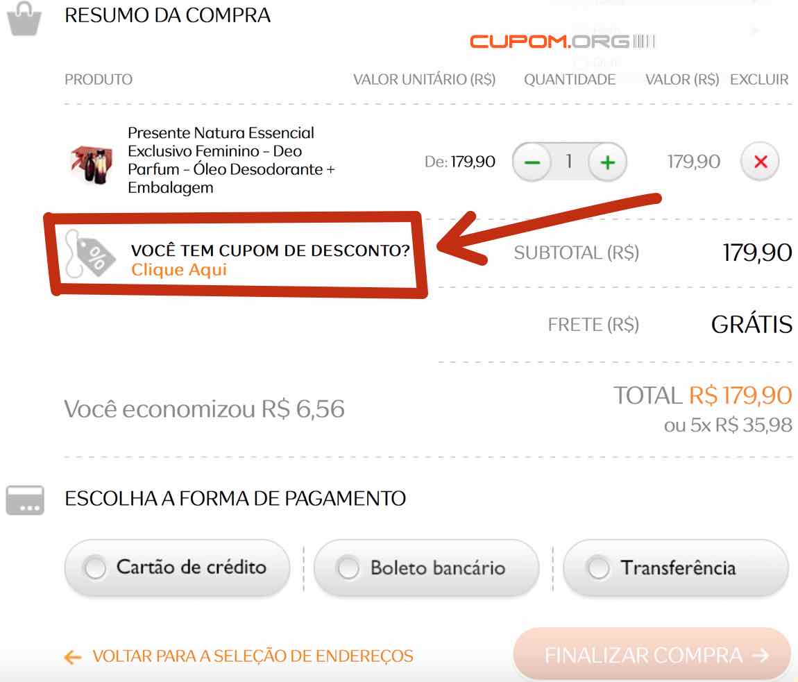 cupom de desconto natura –