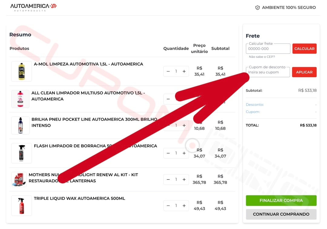 cupom de desconto autoamerica