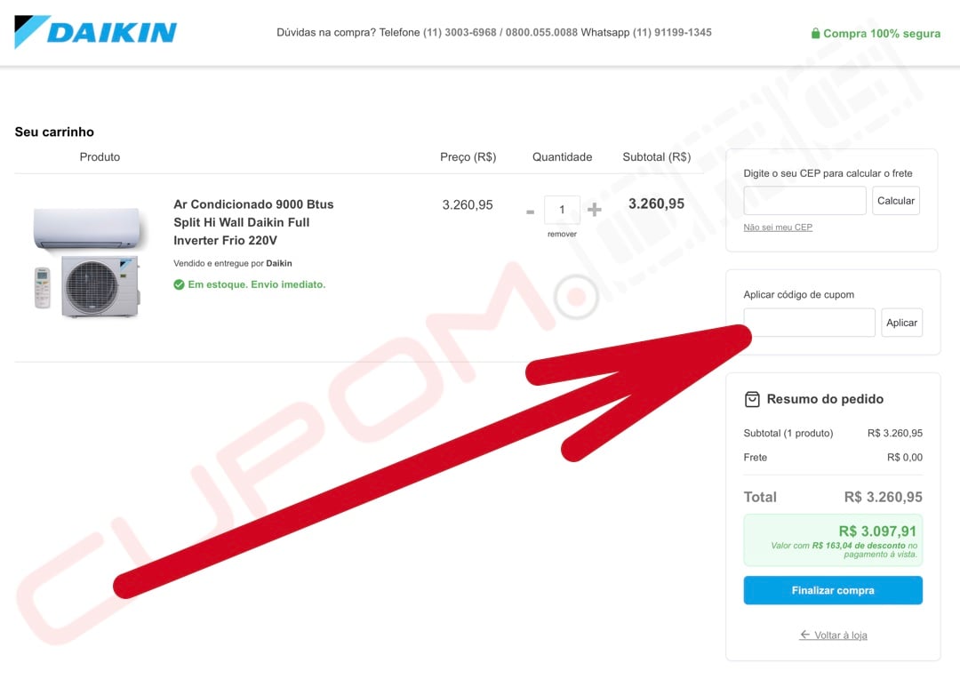 cupom de desconto daikin