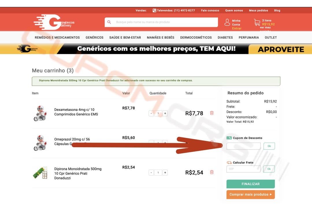 Cupom de Desconto Genéricos Delivery Outubro de 2024 Código Promocional