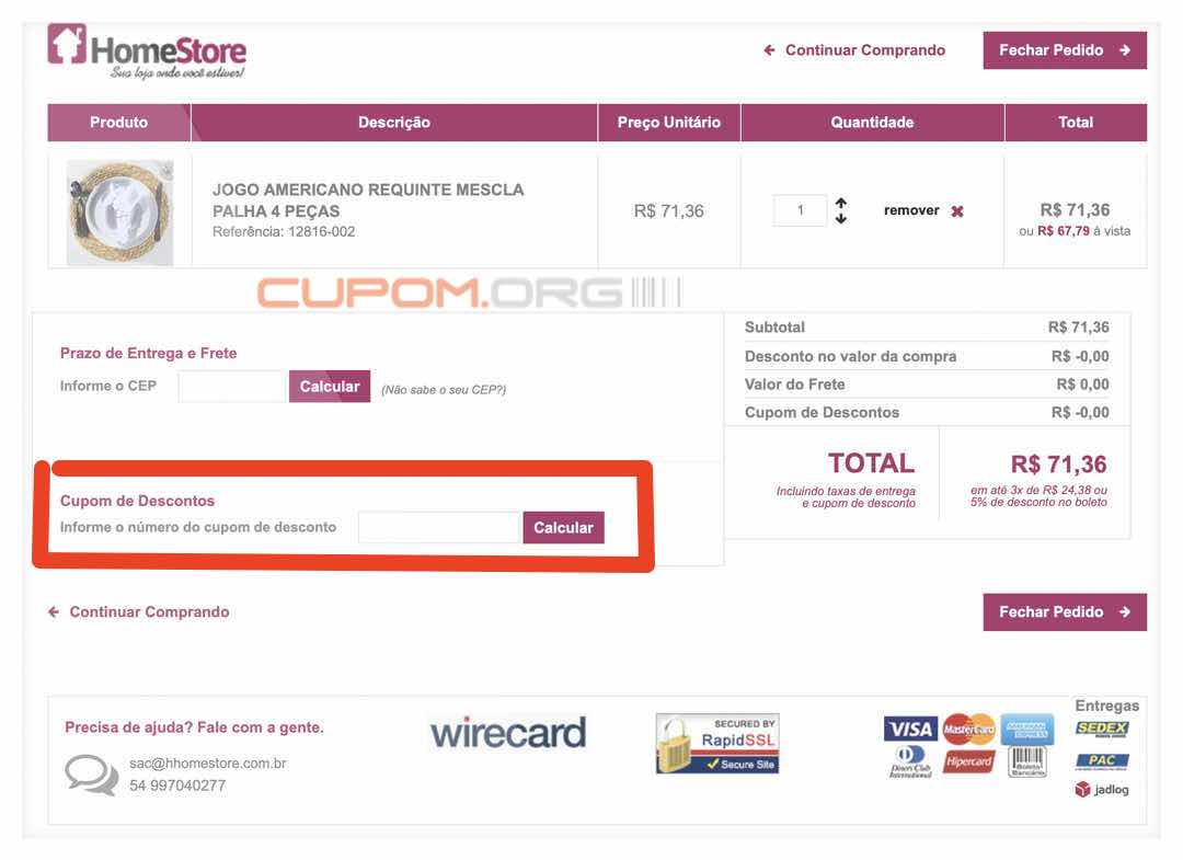 Cupom de Desconto HomeStore Setembro de 2024 Código Promocional