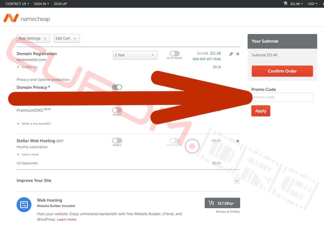 cupom de desconto namecheap