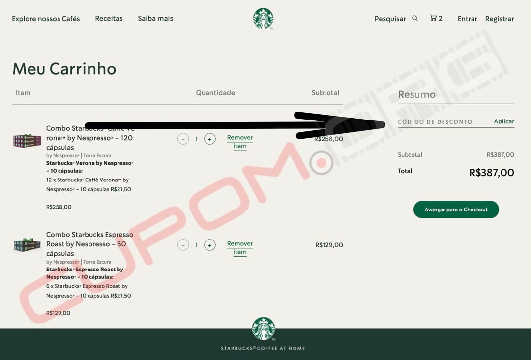 Cupom de Desconto Starbucks Outubro de 2024 Código Promocional