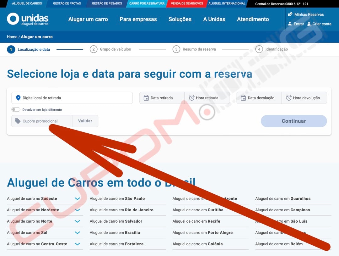 cupom de desconto unidas