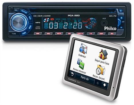Toca CD Automotivo Philco + Navegador GPS Garmin