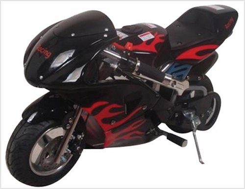 Mini moto espotiva a gasolina Preta Fun Speed Fire