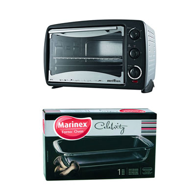 Forno Elétrico 31 Litros Preto e Aço Inox + Assadeira