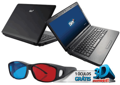 Notebook 3D Intel Core I3 Positivo SIM 8391 com LED 14 e Windows 7