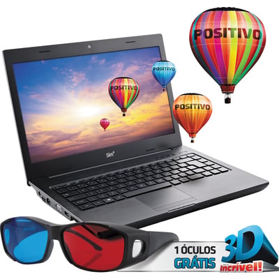 Notebook 3D Positivo Sim 2460M Intel 320GB 14