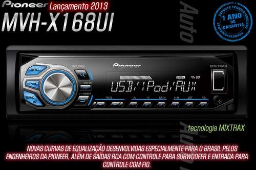 Auto Rádio Pioneer Mixtrax Dual Illumination MVH-X168UI USB