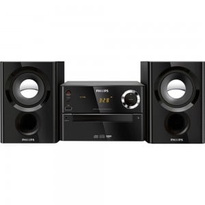 Micro System Philips MCM1150X Preto com CD/MP3 Player, rádio FM, Entrada AUX/USB