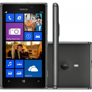 Smartphone Nokia Lumia 925 Desbloqueado Preto Memória Interna 16 GB 4G Wi-Fi Tela HD 4.5 Windows Phone 8 Câmera 8.7MP Bluetooth GPS