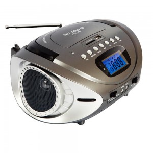 Rádio Tronics Boom Box TRC 160 com Relógio Digital, Rádio AM/FM, Entrada USB, Controle Remoto e Bateria Interna recarregável - Prata