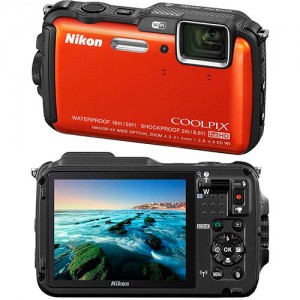 Câmera Digital Nikon AW120 16MP Zoom Óptico 5X 329MB Laranja