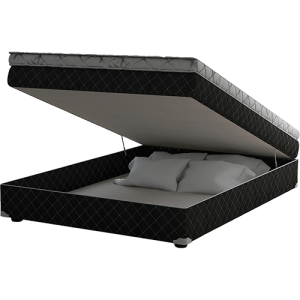 Cama Box Baú Casal Colchão Classic Home Roma Preto Mola Bonnel
