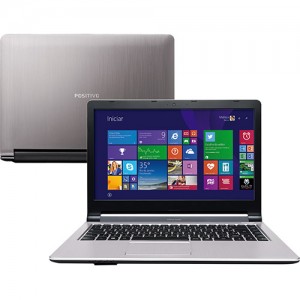 Notebook Positivo Premium XS8210 Intel Core i5 4GB 500GB LED 14" Windows 8.1 – Prata
