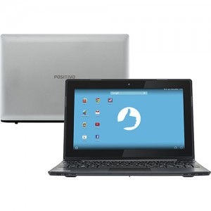 Notebook Positivo SX1000 Dual Core 2GB 16GB Tela LED 10.1" Android 4.4 - Prata/Preto