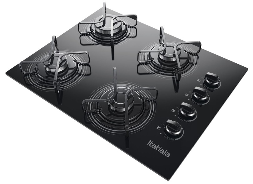 Cooktop Itatiaia 4 Bocas Vidro Preto Chama Rápida Cooktop Itatiaia 4 Bocas Vidro Preto Chama Rápida