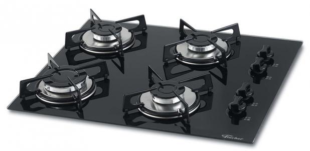 Cooktop à gás vidro temperado 5 bocas Fischer Cooktop à gás vidro temperado 5 bocas Fischer