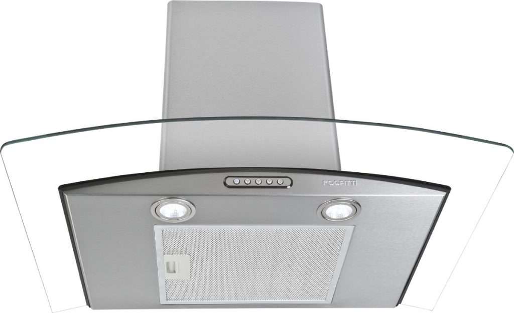Coifa de parede Fogatti vidro curvo Slim inox 90cm Coifa de parede Fogatti vidro curvo Slim inox 90cm