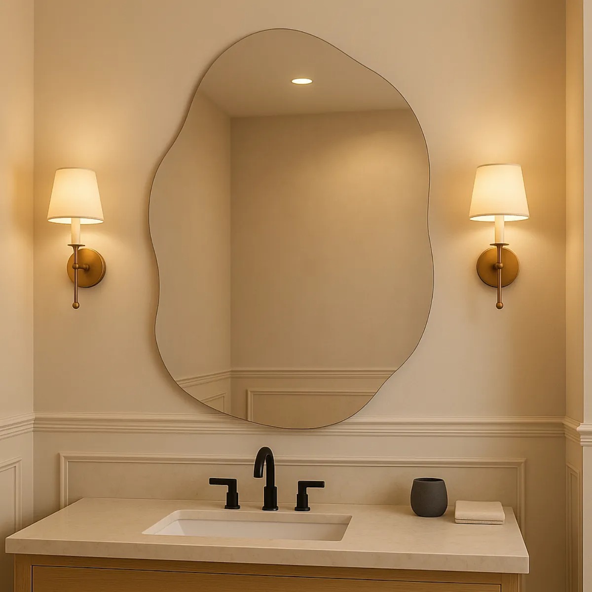 Espelho Vildrex Roma 70x50cm Design Moderno - Lapidado Luxo