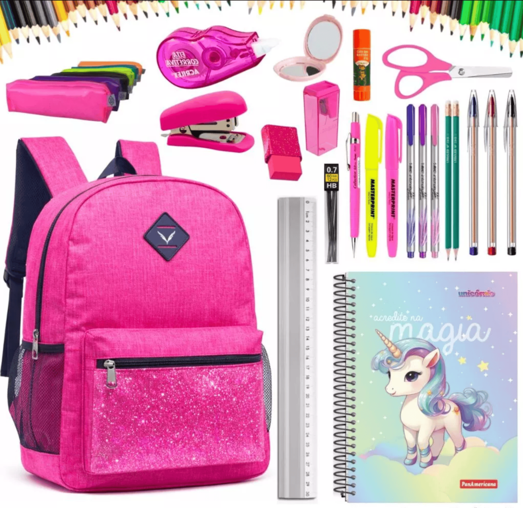 Kit Material Escolar Completo com 34 Itens