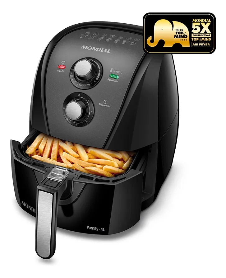 Fritadeira Sem Óleo Air Fryer Mondial de 4 litros e 1500W