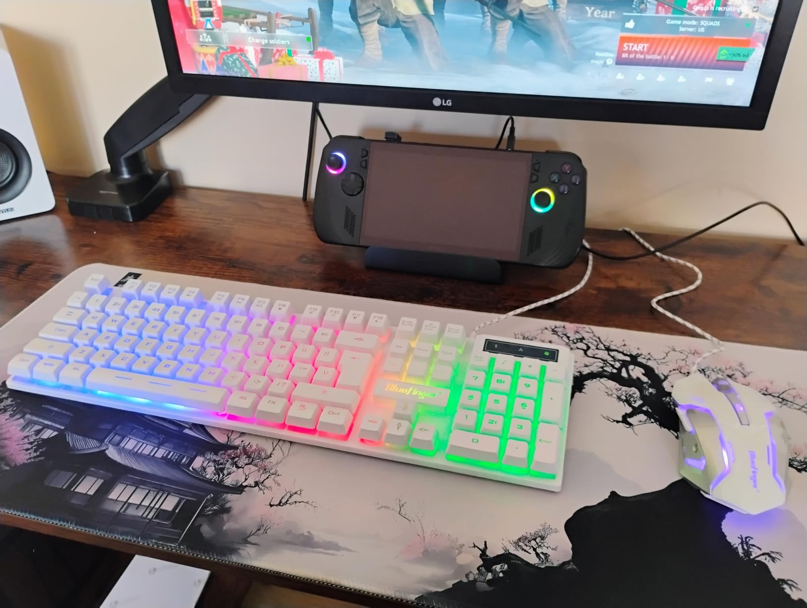 Conjunto Teclado RGB e Mouse Retroiluminado BlueFinger Gamer