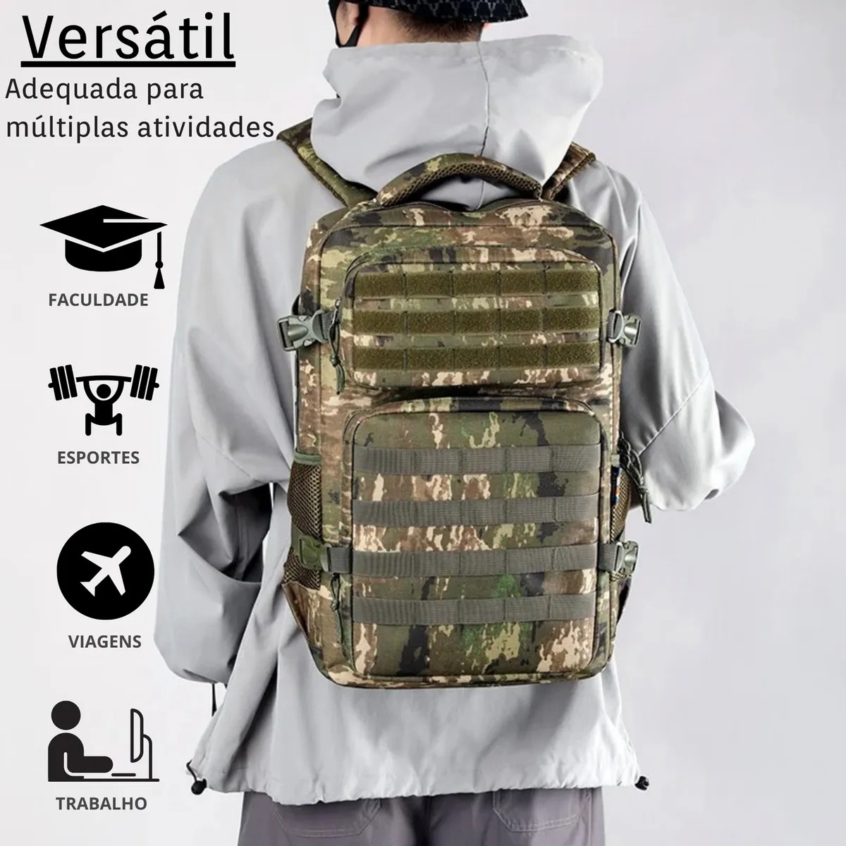 Mochila Tática Militar Impermeável 30 Litros Super Reforçada